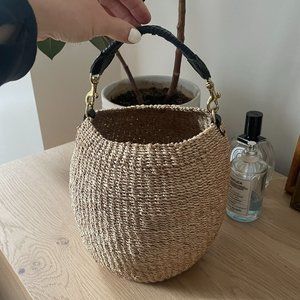 Clare V Pot de Miel woven bucket purse